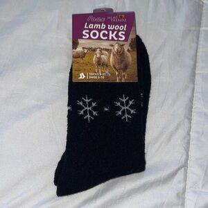 Black Lamb Wool Socks